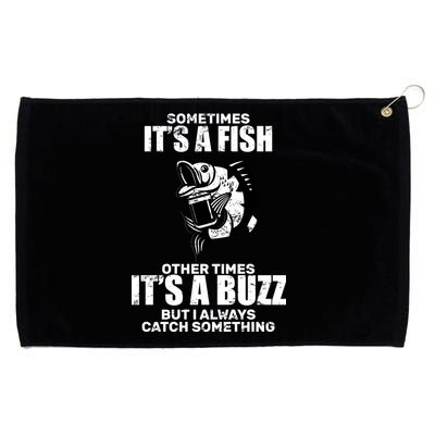 Catch A Fish Or Buzz Grommeted Golf Towel