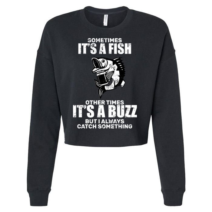 Catch A Fish Or Buzz Cropped Pullover Crew