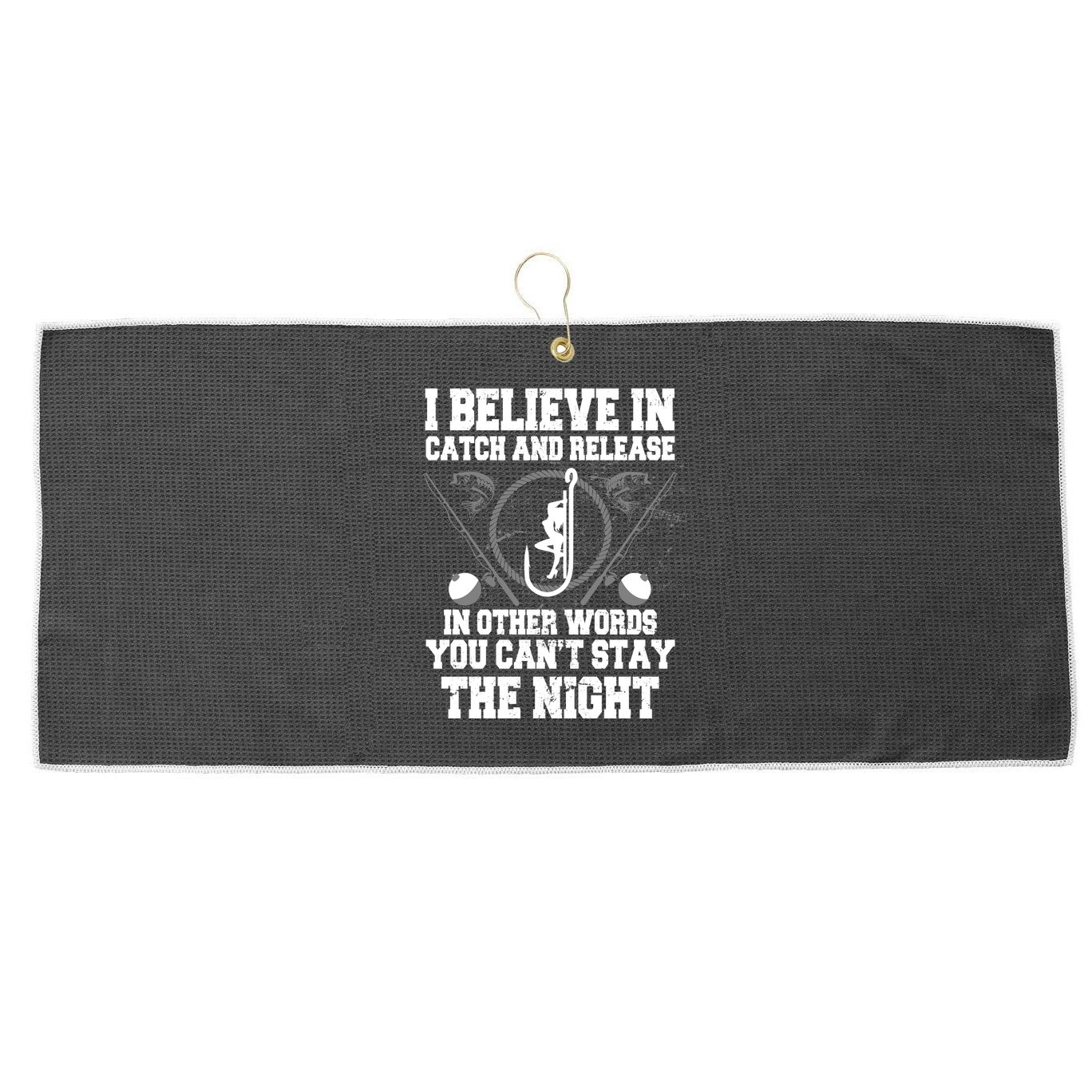 Catch And Release Large Microfiber Waffle Golf Towel