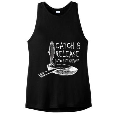 Catch And Release Into Grease Ladies PosiCharge Tri-Blend Wicking Tank