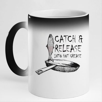 Catch And Release Into Grease 11oz Black Color Changing Mug