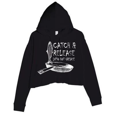 Catch And Release Into Grease Crop Fleece Hoodie