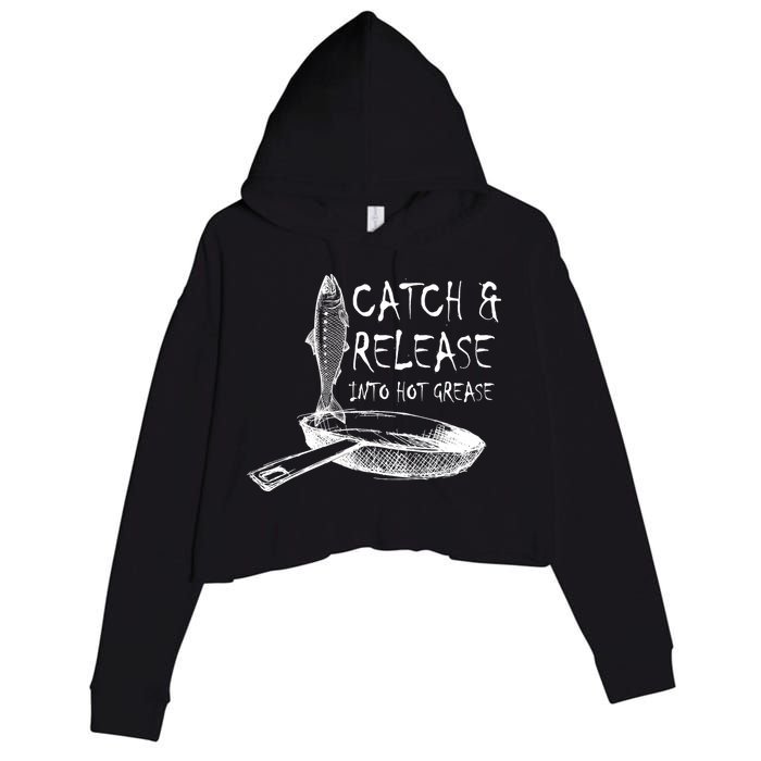 Catch And Release Into Grease Crop Fleece Hoodie