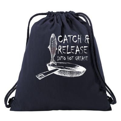 Catch And Release Into Grease Drawstring Bag