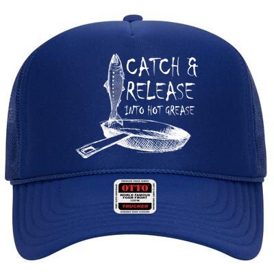 Catch And Release Into Grease High Crown Mesh Back Trucker Hat