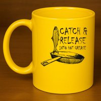 Catch And Release Into Grease 11oz C Handle Ceramic Mug