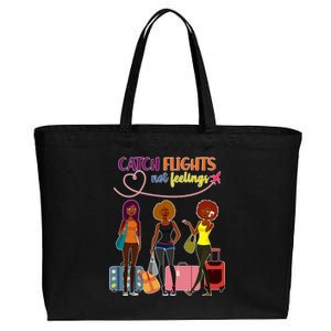 Catch Flights Not Feelings Cotton Canvas Jumbo Tote