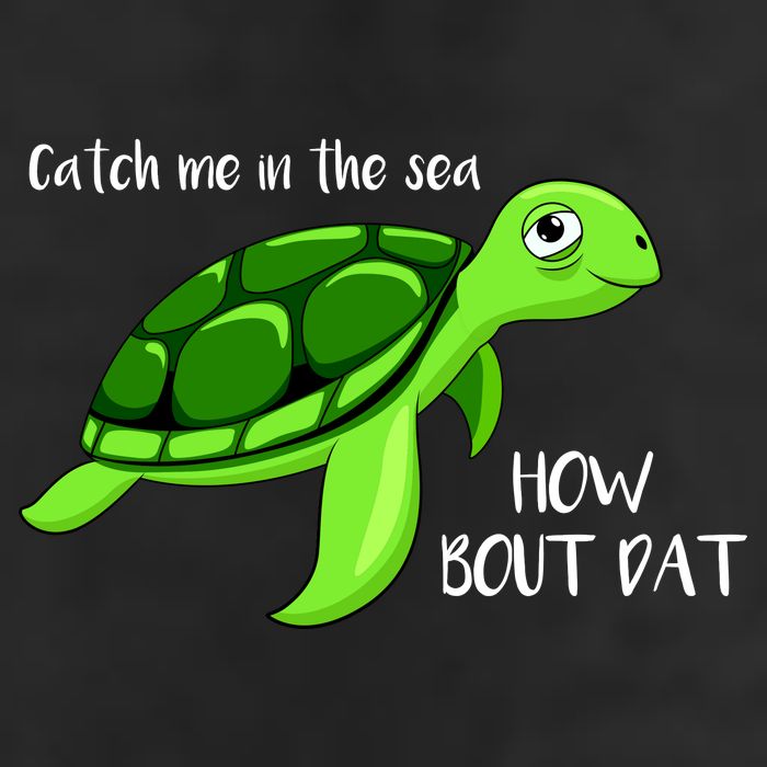 Catch Me In The Sea How Bout Dat Turtle 7 Panel Mesh Trucker Snapback Hat