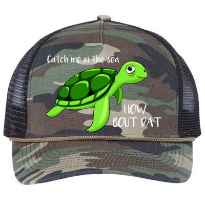 Catch Me In The Sea How Bout Dat Turtle Retro Rope Trucker Hat Cap