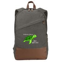 Catch Me In The Sea How Bout Dat Turtle Cotton Canvas Backpack