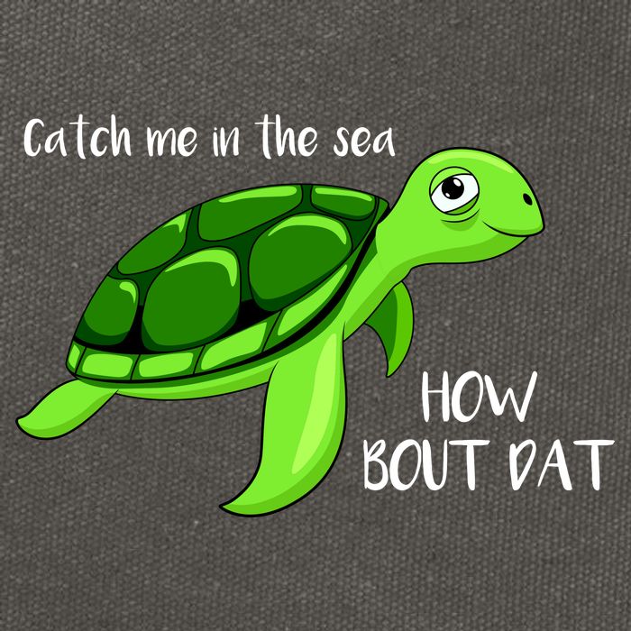 Catch Me In The Sea How Bout Dat Turtle Cotton Canvas Backpack