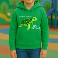Catch Me In The Sea How Bout Dat Turtle Kids Hoodie