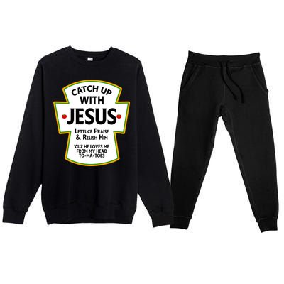 Catch Up With Jesus Premium Crewneck Sweatsuit Set