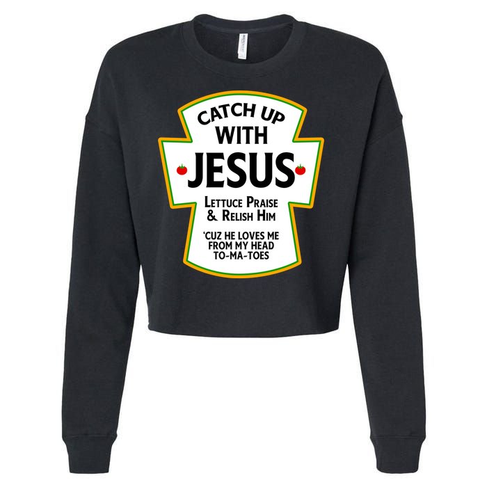 Catch Up With Jesus Cropped Pullover Crew