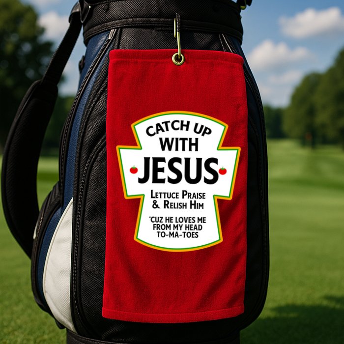 Catch Up With Jesus Golf Towel