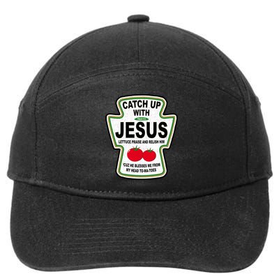 Catch Up With Jesus Funny Ketchup Faith 7-Panel Snapback Hat
