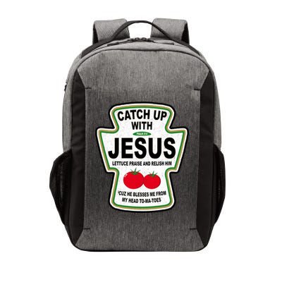 Catch Up With Jesus Funny Ketchup Faith Vector Backpack
