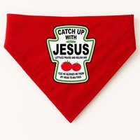 Catch Up With Jesus Funny Ketchup Faith USA-Made Doggie Bandana