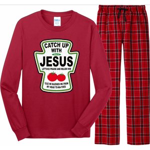 Catch Up With Jesus Funny Ketchup Faith Long Sleeve Pajama Set