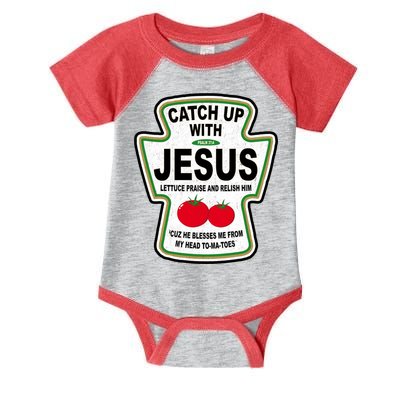Catch Up With Jesus Funny Ketchup Faith Infant Baby Jersey Bodysuit