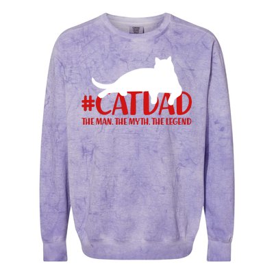 #CatDad The Man Myth Legend Colorblast Crewneck Sweatshirt