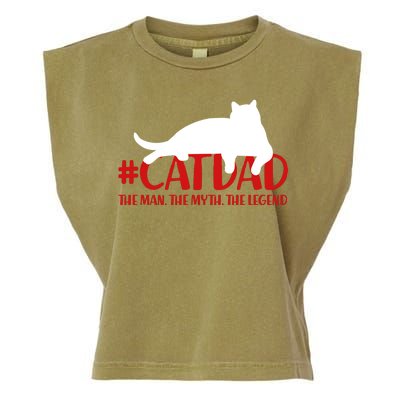 #CatDad The Man Myth Legend Garment-Dyed Women's Muscle Tee