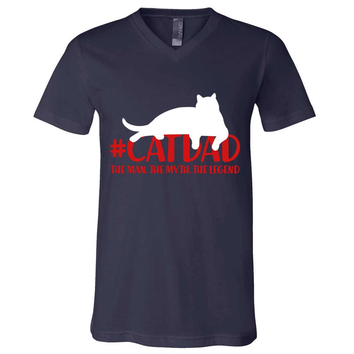 #CatDad The Man Myth Legend V-Neck T-Shirt