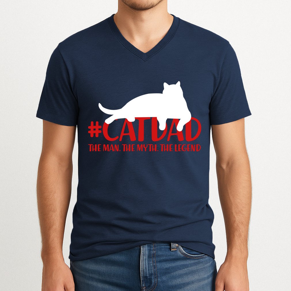 #CatDad The Man Myth Legend V-Neck T-Shirt