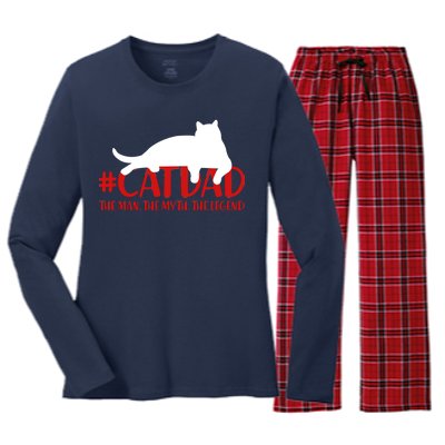 #CatDad The Man Myth Legend Women's Long Sleeve Flannel Pajama Set 