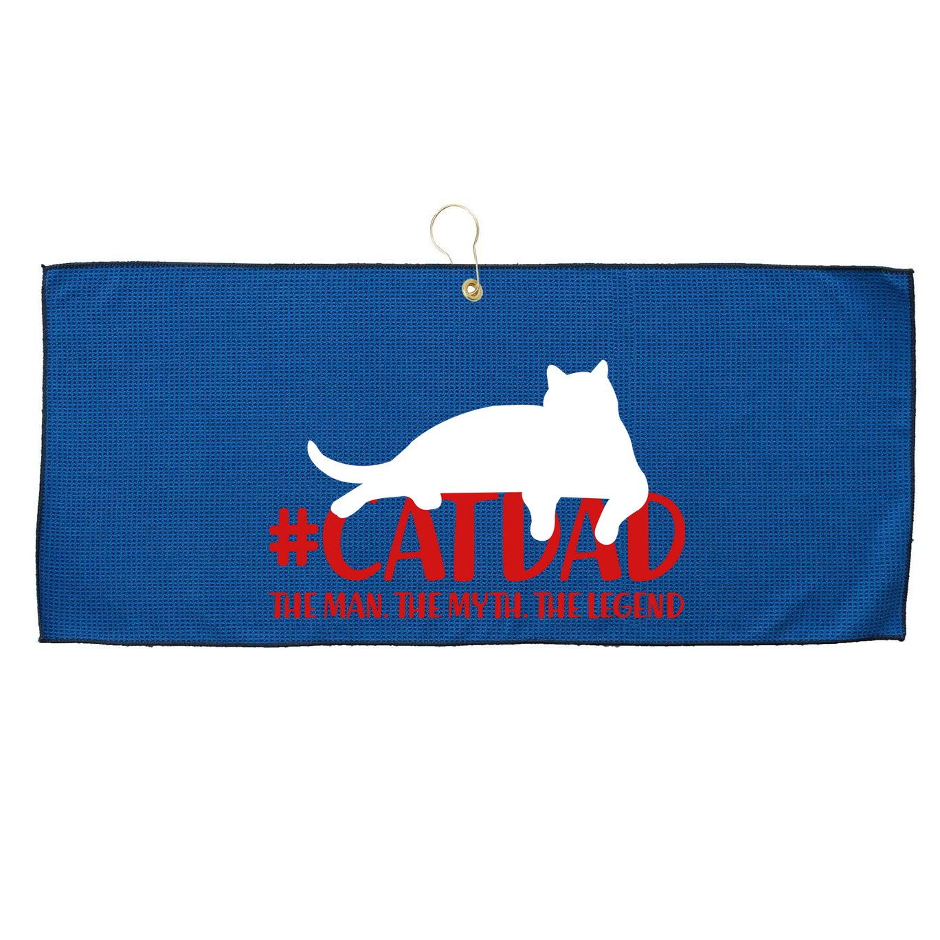 #CatDad The Man Myth Legend Large Microfiber Waffle Golf Towel