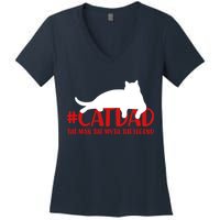 #CatDad The Man Myth Legend Women's V-Neck T-Shirt