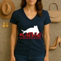 #CatDad The Man Myth Legend Women's V-Neck T-Shirt