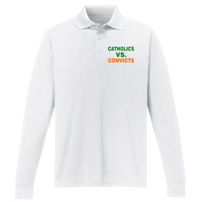 Catholics Vs. Convicts Performance Long Sleeve Polo