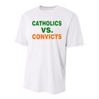 Catholics Vs. Convicts Youth Performance Sprint T-Shirt