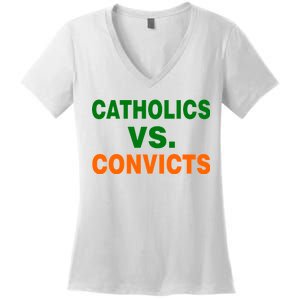 Catholics Vs. Convicts Women's V-Neck T-Shirt