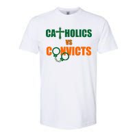 Catholics Vs. Convicts 1988 Cross and Handcuffs Softstyle CVC T-Shirt