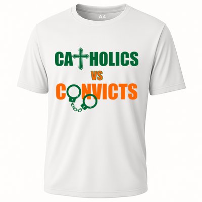 Catholics Vs. Convicts 1988 Cross and Handcuffs Performance Shirt