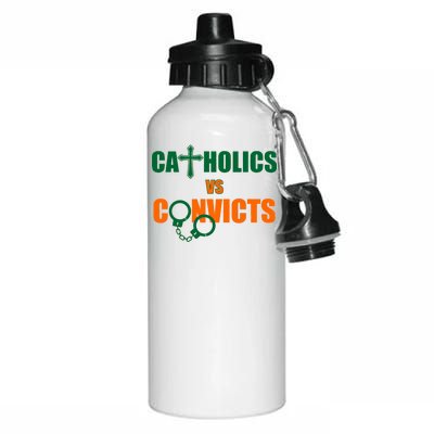 Catholics Vs. Convicts 1988 Cross and Handcuffs Aluminum Water Bottle