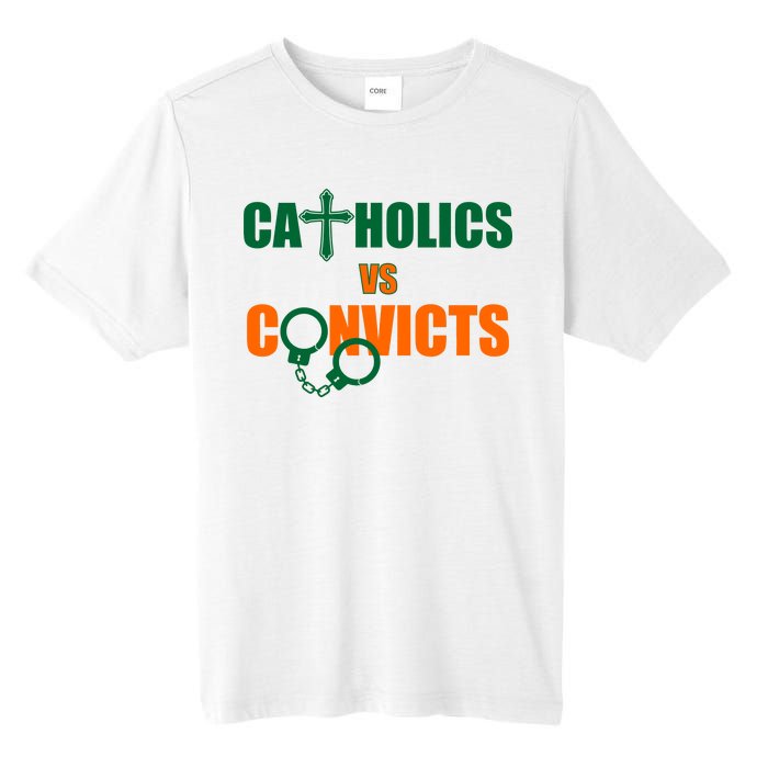 Catholics Vs. Convicts 1988 Cross and Handcuffs Tall Fusion ChromaSoft Performance T-Shirt