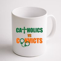 Catholics Vs. Convicts 1988 Cross and Handcuffs Coffee Mug