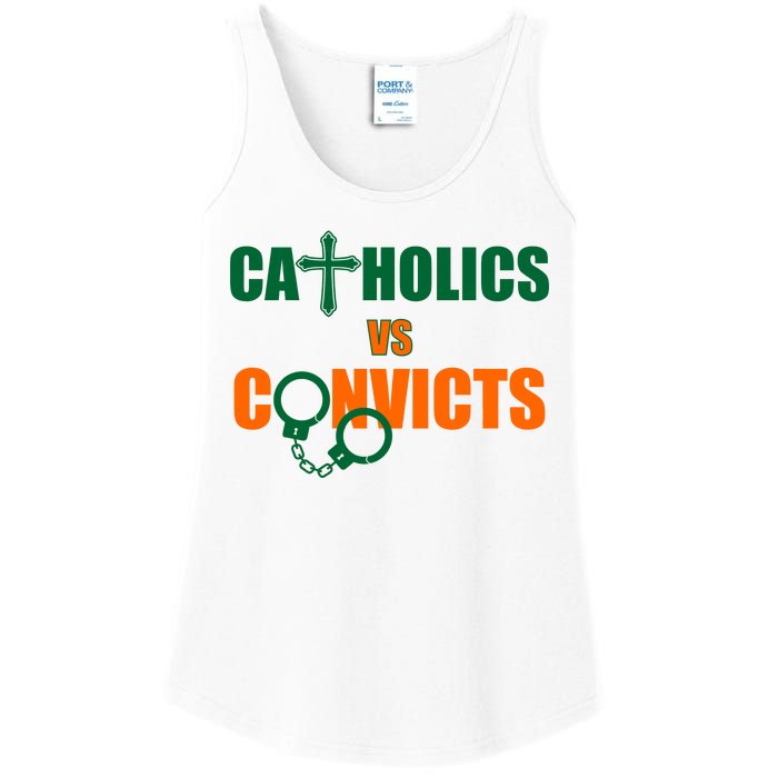 Catholics Vs. Convicts 1988 Cross and Handcuffs Ladies Essential Tank