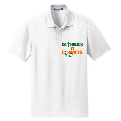 Catholics Vs. Convicts 1988 Cross and Handcuffs Dry Zone Grid Polo