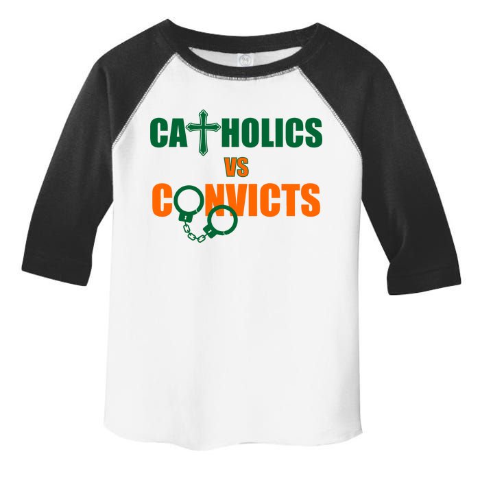 Catholics Vs. Convicts 1988 Cross and Handcuffs Toddler Fine Jersey T-Shirt