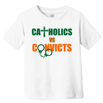 Catholics Vs. Convicts 1988 Cross and Handcuffs Toddler T-Shirt