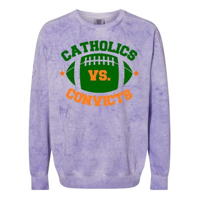 Catholics Vs. Convicts 1988 Football Logo Colorblast Crewneck Sweatshirt