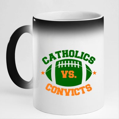 Catholics Vs. Convicts 1988 Football Logo 11oz Black Color Changing Mug