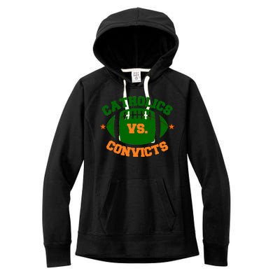 Catholics Vs. Convicts 1988 Football Logo Women's Fleece Hoodie