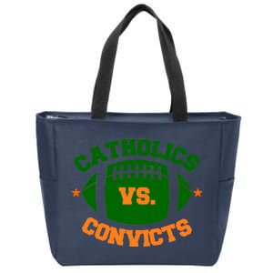 Catholics Vs. Convicts 1988 Football Logo Zip Tote Bag