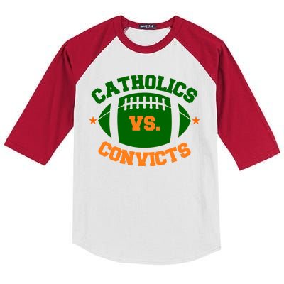 Catholics Vs. Convicts 1988 Football Logo Kids Colorblock Raglan Jersey