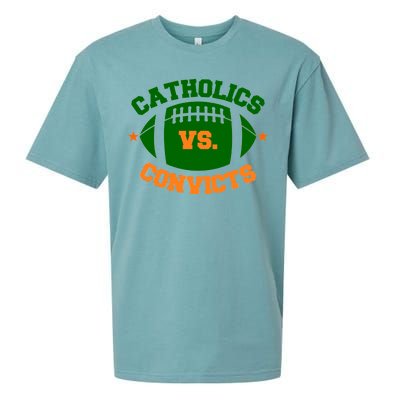 Catholics Vs. Convicts 1988 Football Logo Sueded Cloud Jersey T-Shirt